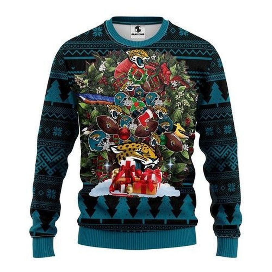 Nfl Jacksonville Jaguars Tree Christmas Ugly Christmas Sweater All Over