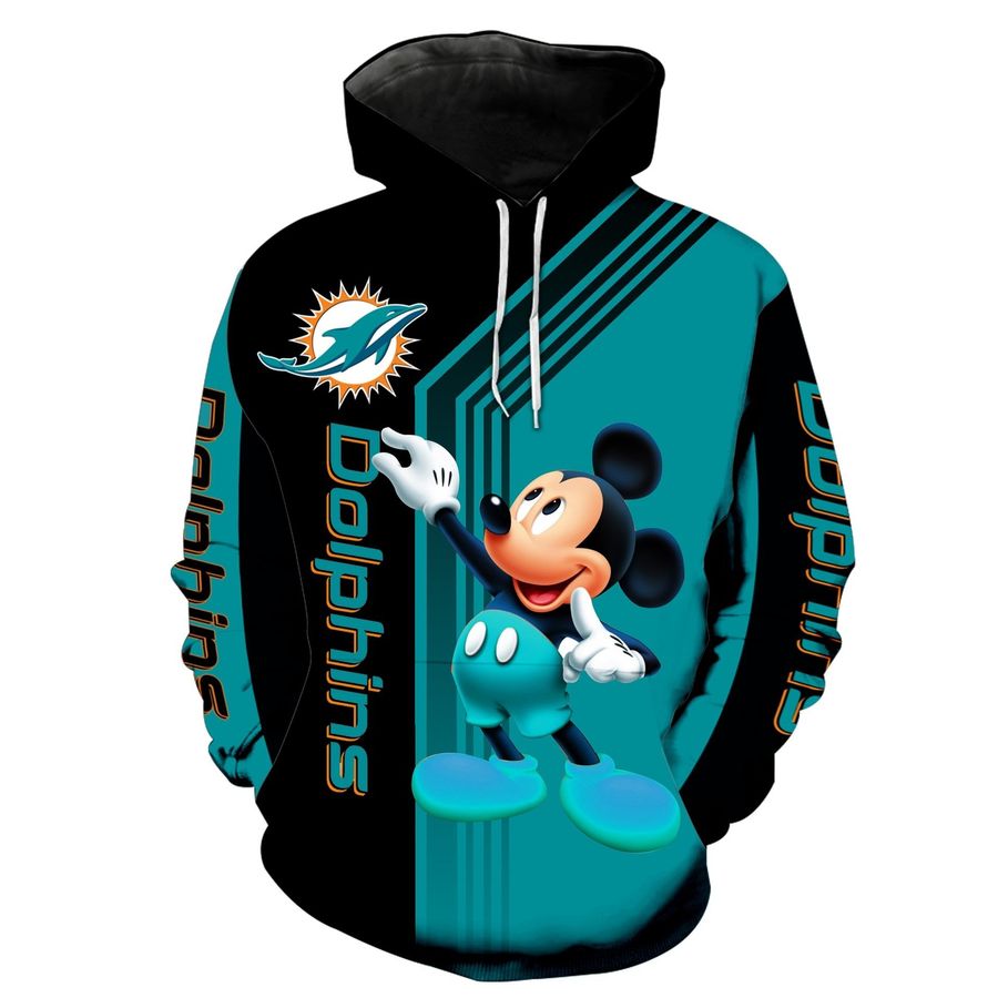 NFL Miami Dolphins Mickey Limited Full Printed 3D Hoodie