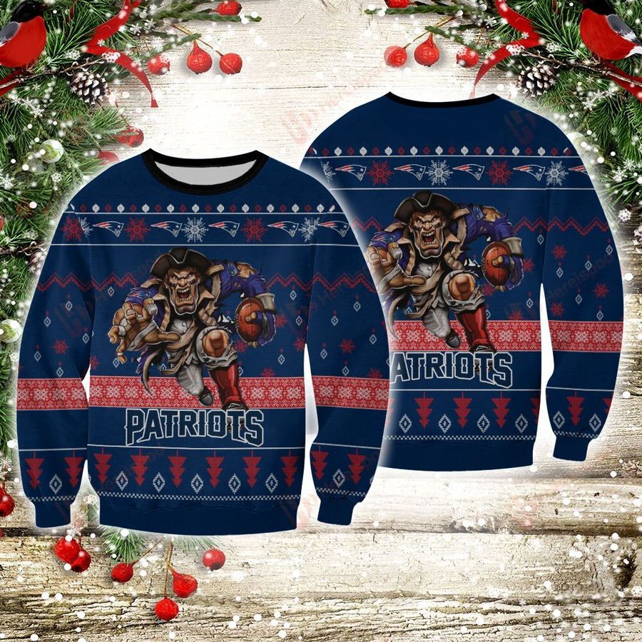 NFL New England Patriots player rushing Sweatshirt and Ugly Sweater