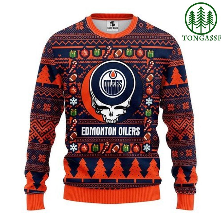 Nhl Edmonton Oilers Grateful Dead Christmas Ugly Sweater