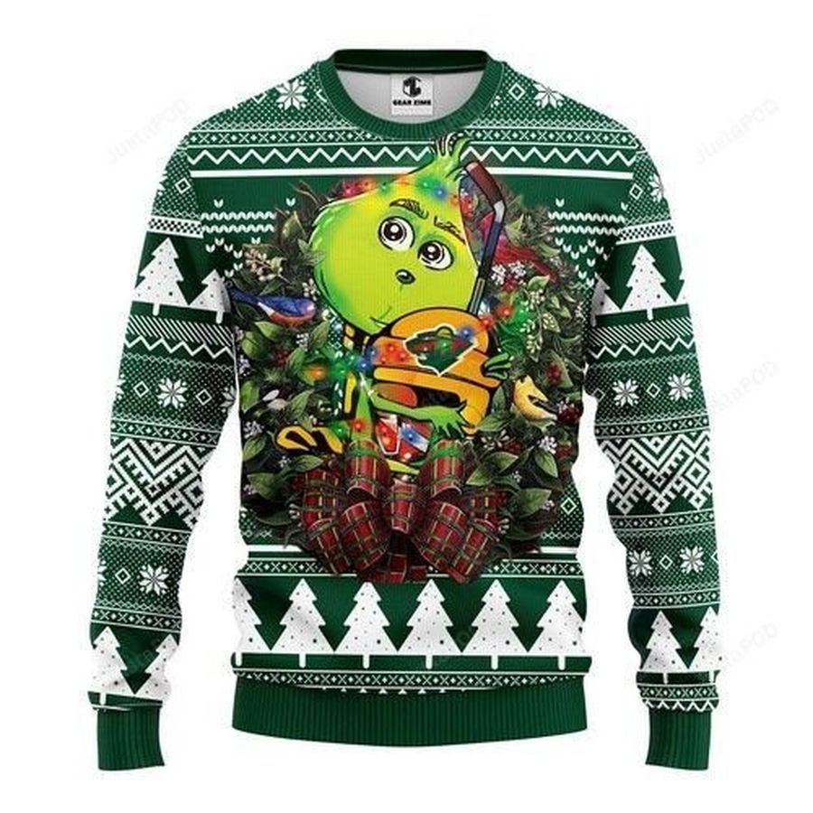 Nhl Minnesota Wild Grinch Hug Ugly Christmas Sweater All Over