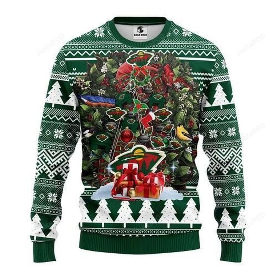 Nhl Minnesota Wild Tree Ugly Christmas Sweater All Over Print