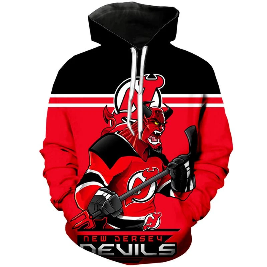 NHL New Jersey Devils Hoodie Mascot 3D Printed.png