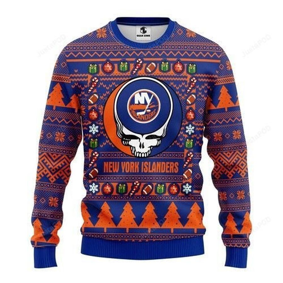 Nhl New York Islanders Grateful Dead Ugly Christmas Sweater All