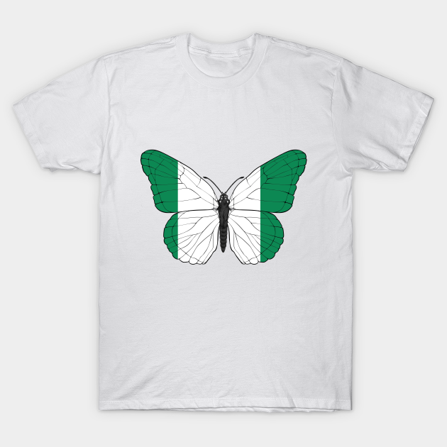 Nigeria Flag Butterfly T-shirt, Hoodie, SweatShirt, Long Sleeve