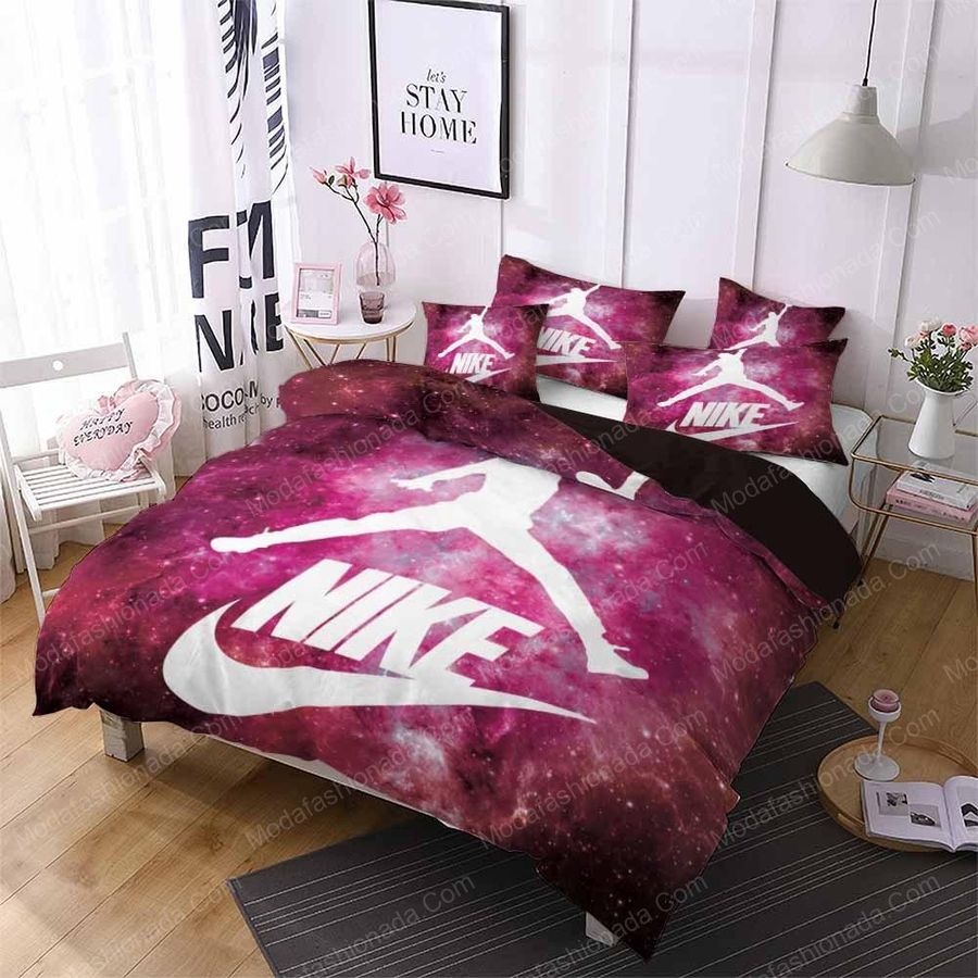 Nike Logo Air Jordan Brands 5 Bedding Set – Duvet Cover – 3D New Luxury – Twin Full Queen King Size Comforter Cover