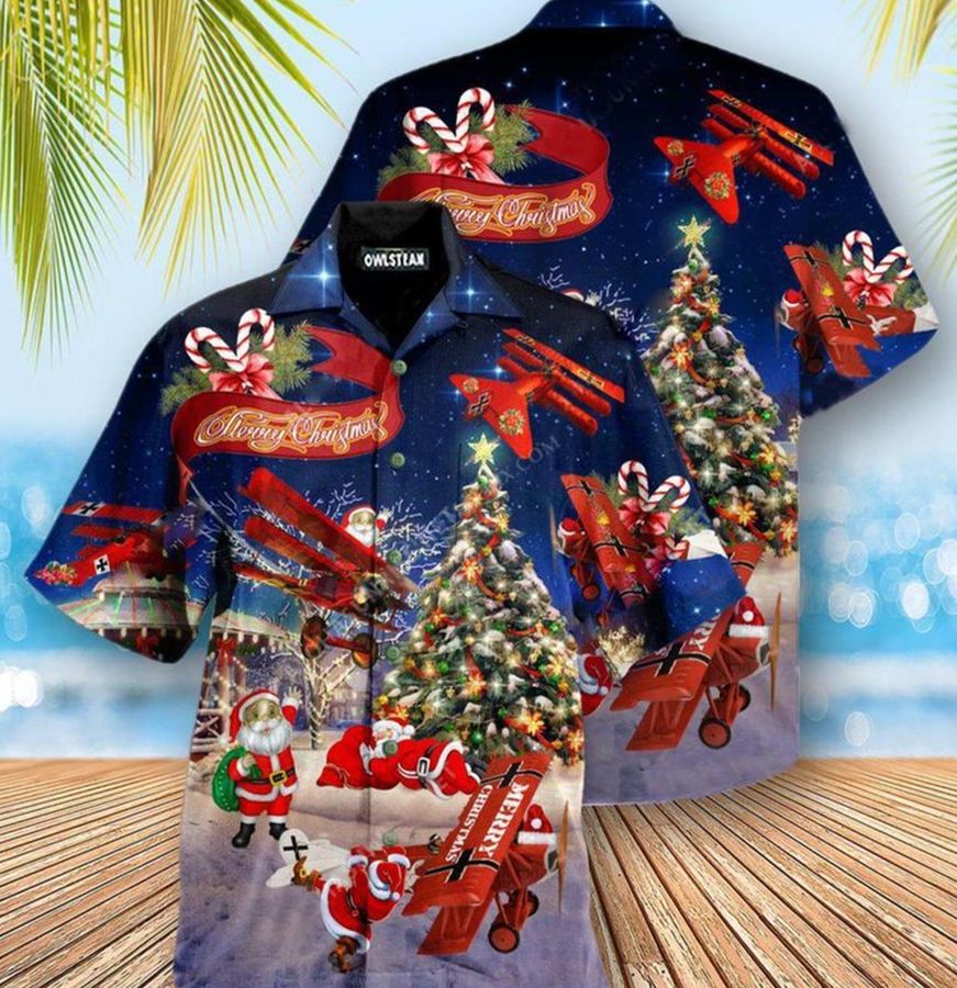 No Reindeer Any More Santa Loves Airplane Hawaiian Shirt