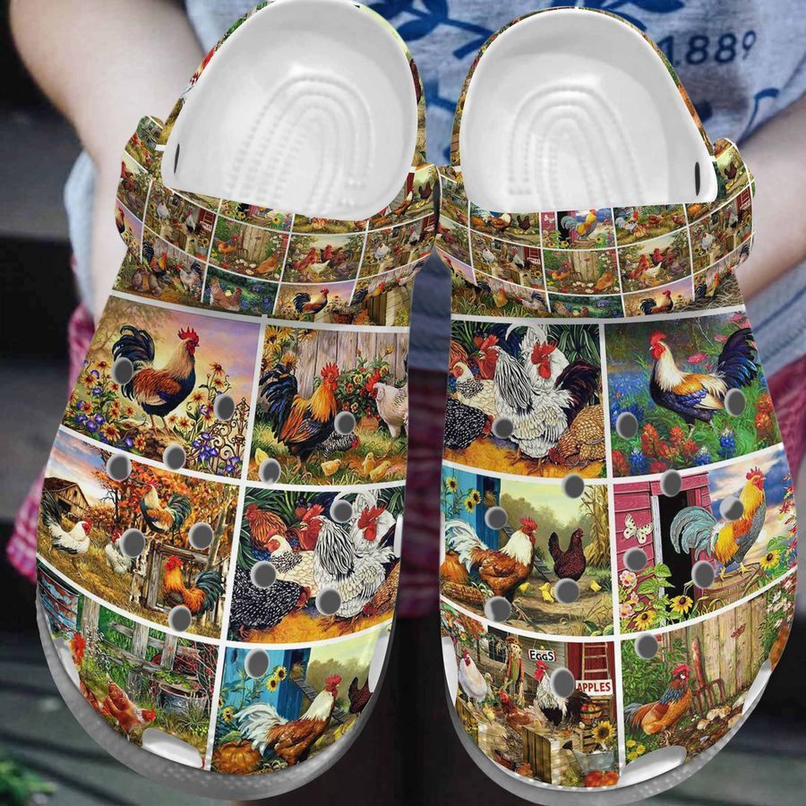 Noisy Chicken Farm Shoes Crocs Clogs Gifts For Men Women - Chicken-Fm