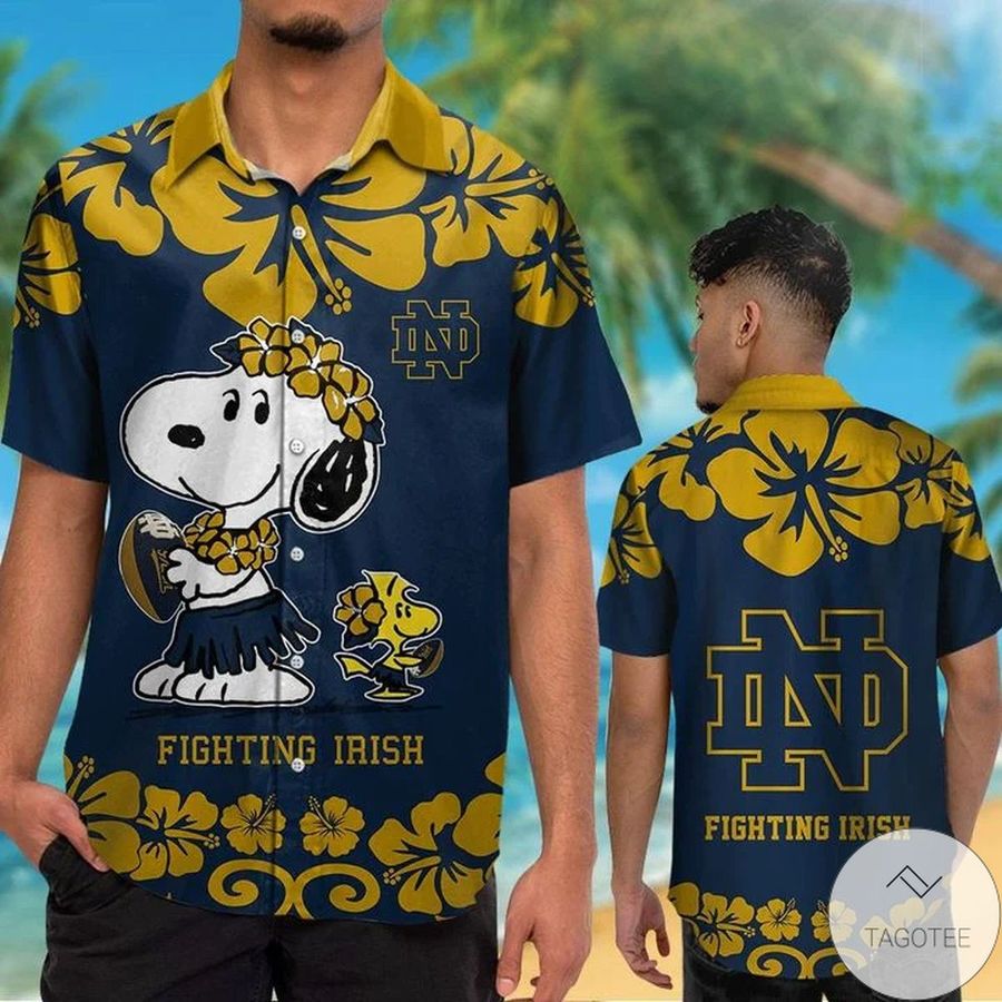 Notre Dame Fighting Irish 038; Snoopy Hawaiian Shirt