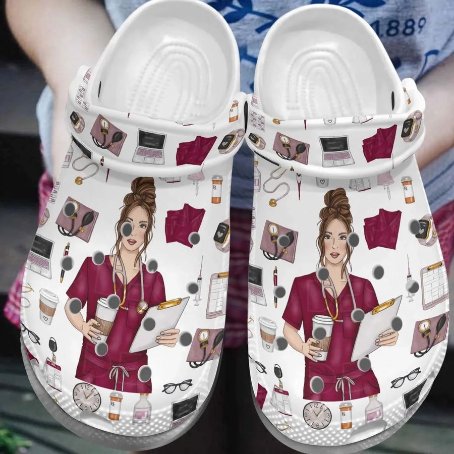 Nurse Personalize Clog Custom Crocs Fashionstyle Comfortable For Women Men Kid Print 3D Whitesole Nurse Life 6