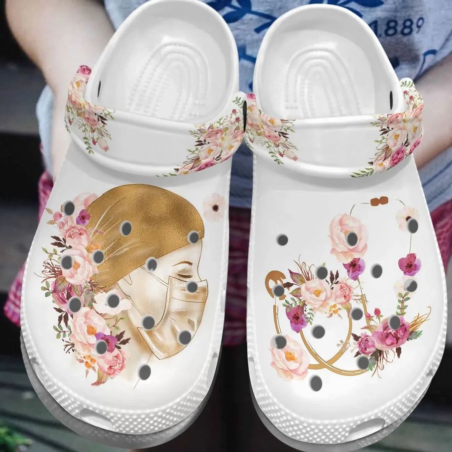 Nurse Personalized Clog Custom Crocs Comfortablefashion Style Comfortable For Women Men Kid Print 3D Flowers