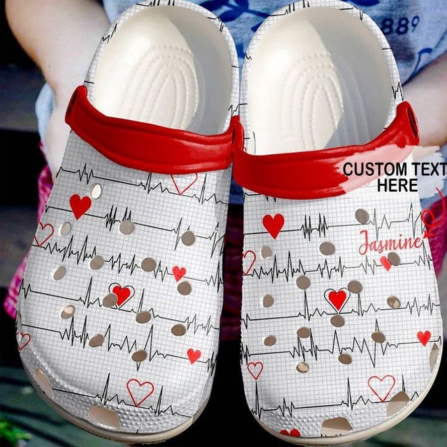 Nurse Personalized Heartbeat Pattern Sku 1639 Crocs Clog Shoes