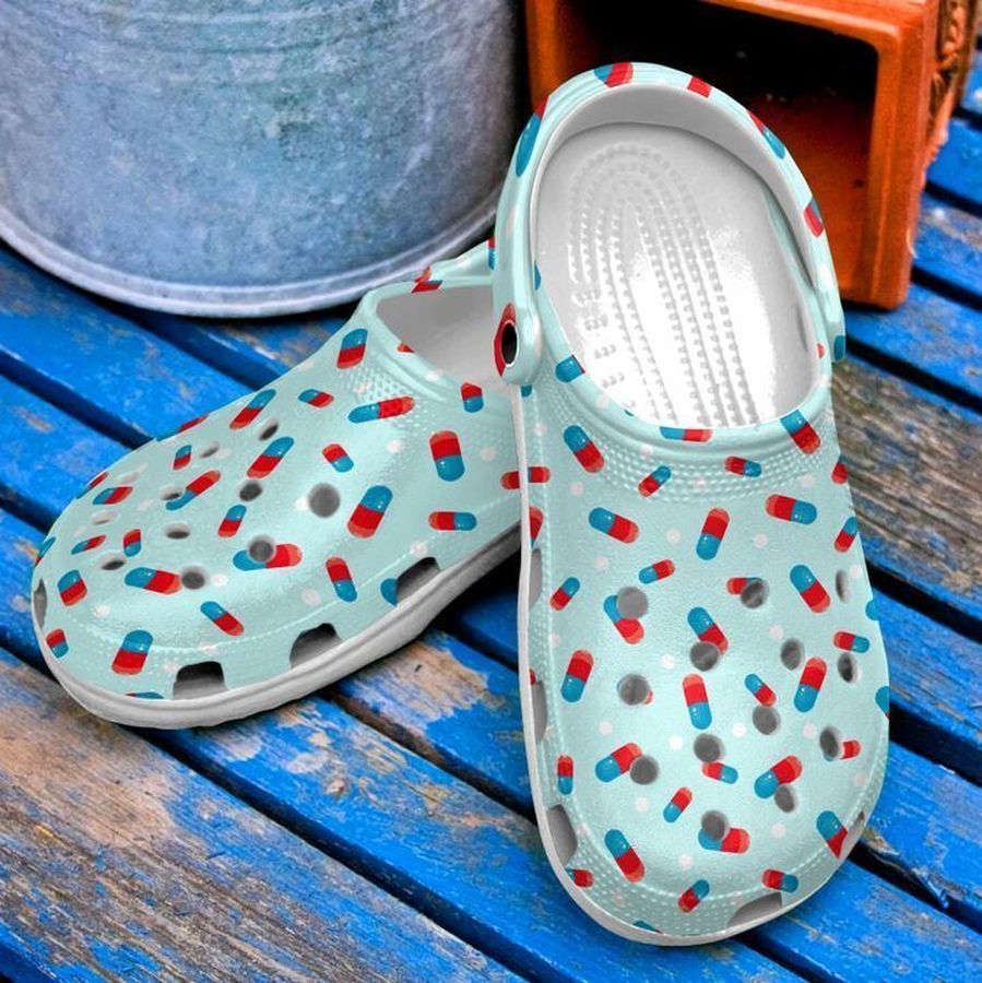 Nurse Pill Pattern Sku 1651 Crocs Clog Shoes