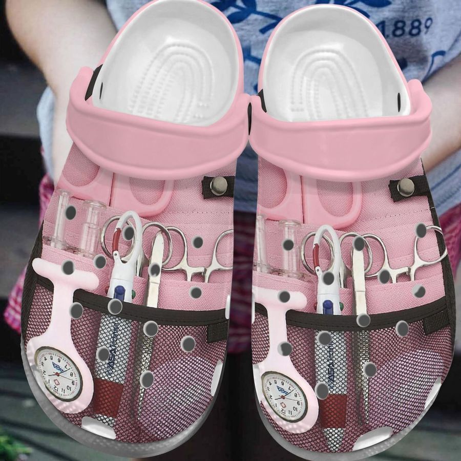 Nursing Kit Personalize Clog Custom Crocs Fashionstyle Comfortable For Women Men Kid Print 3D Whitesole