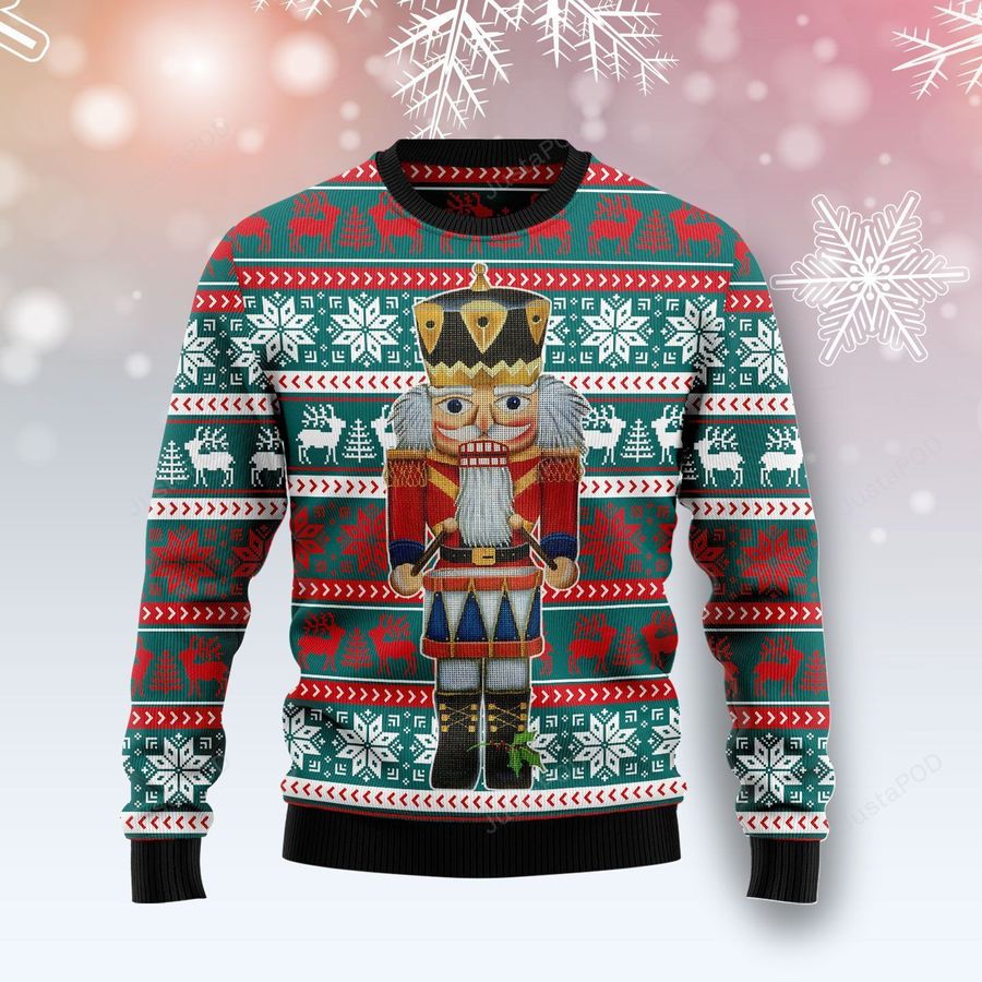 Nutcracker Soldier and Drum Ugly Christmas Sweater All Over Print