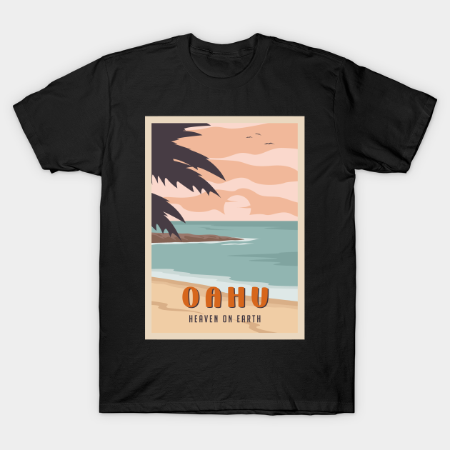 Oahu travel destination poster T-shirt, Hoodie, SweatShirt, Long Sleeve