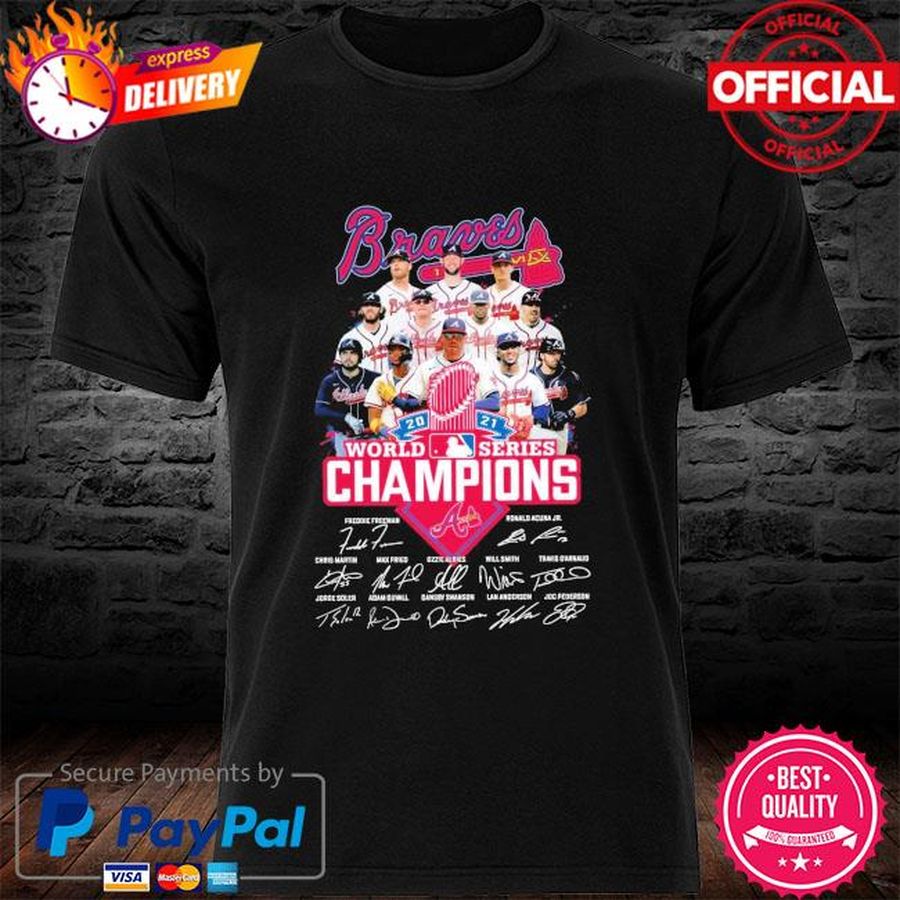 Official Atlanta Brave 2021 World Series Champion signatures tee shirt