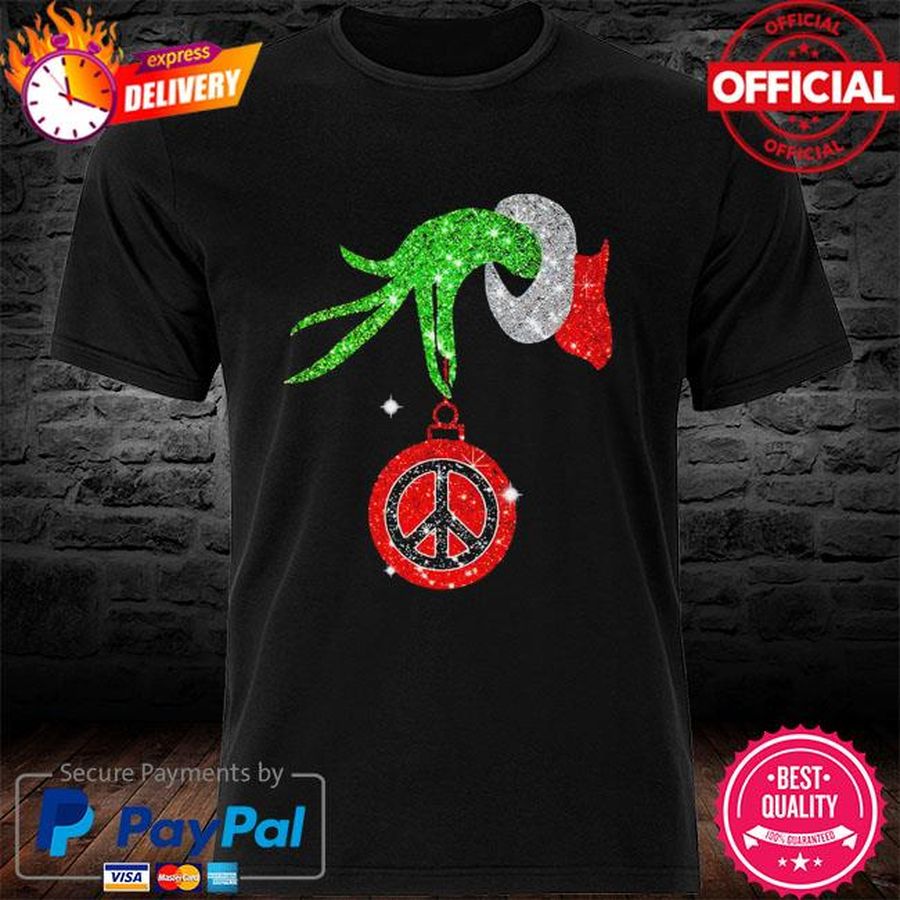 Official Grinch Hand Holding Hippie logo Christmas Sweatshirt