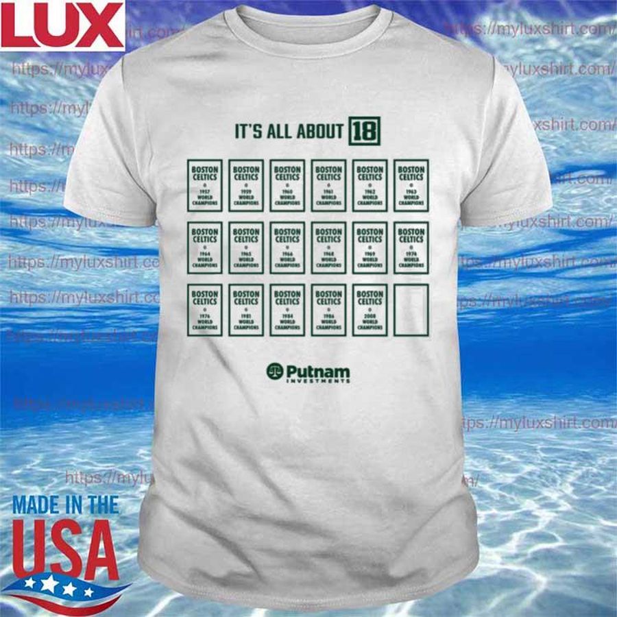 Official NBA Finals Game 4 It’s All About 18 Boston Celtics World Champions Putnam Investments Shirt