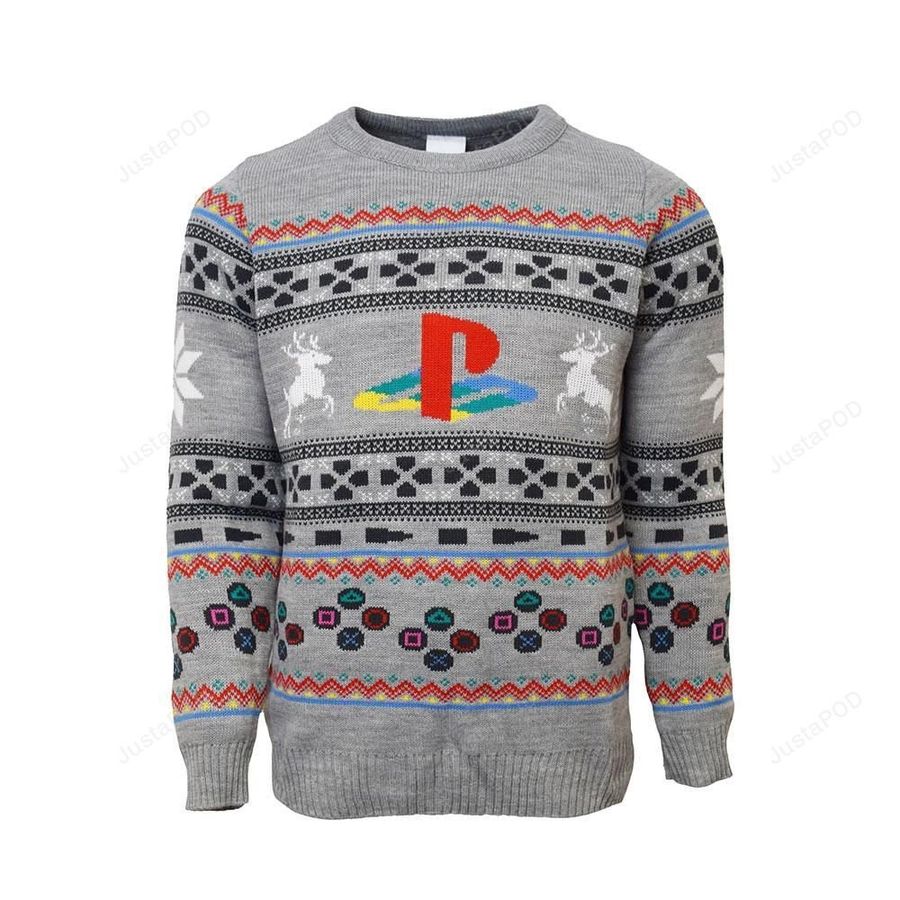 Official PlayStation Console Ugly Christmas Sweater All Over Print Sweatshirt