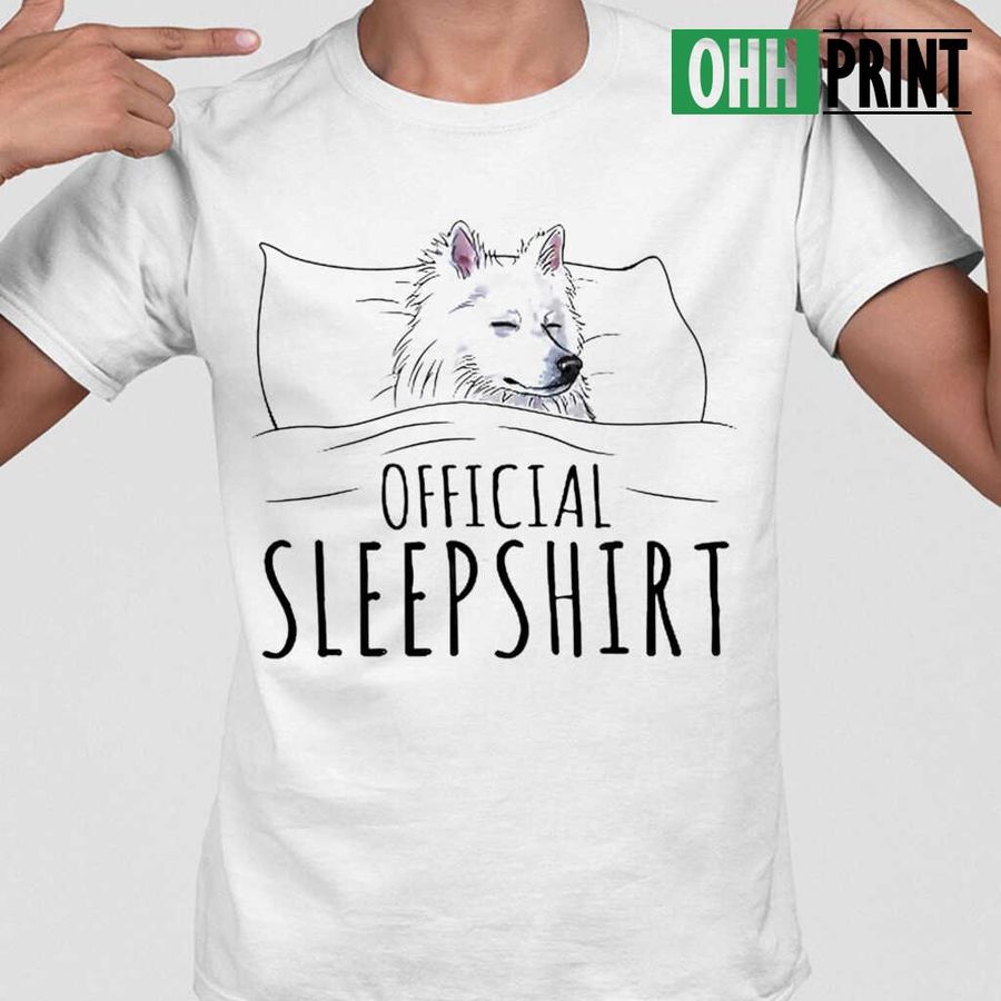 Official Sleepshirt American Eskimo Dog T-shirts White
