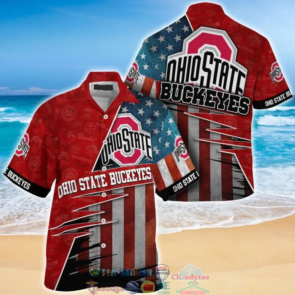 Ohio State Buckeyes NCAA American Flag Hawaiian Shirt – Saleoff