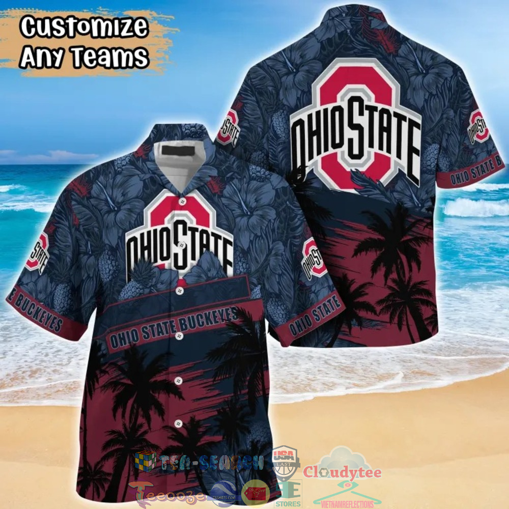 Ohio State Buckeyes NCAA Hibiscus Palm Tree Hawaiian Shirt – Saleoff