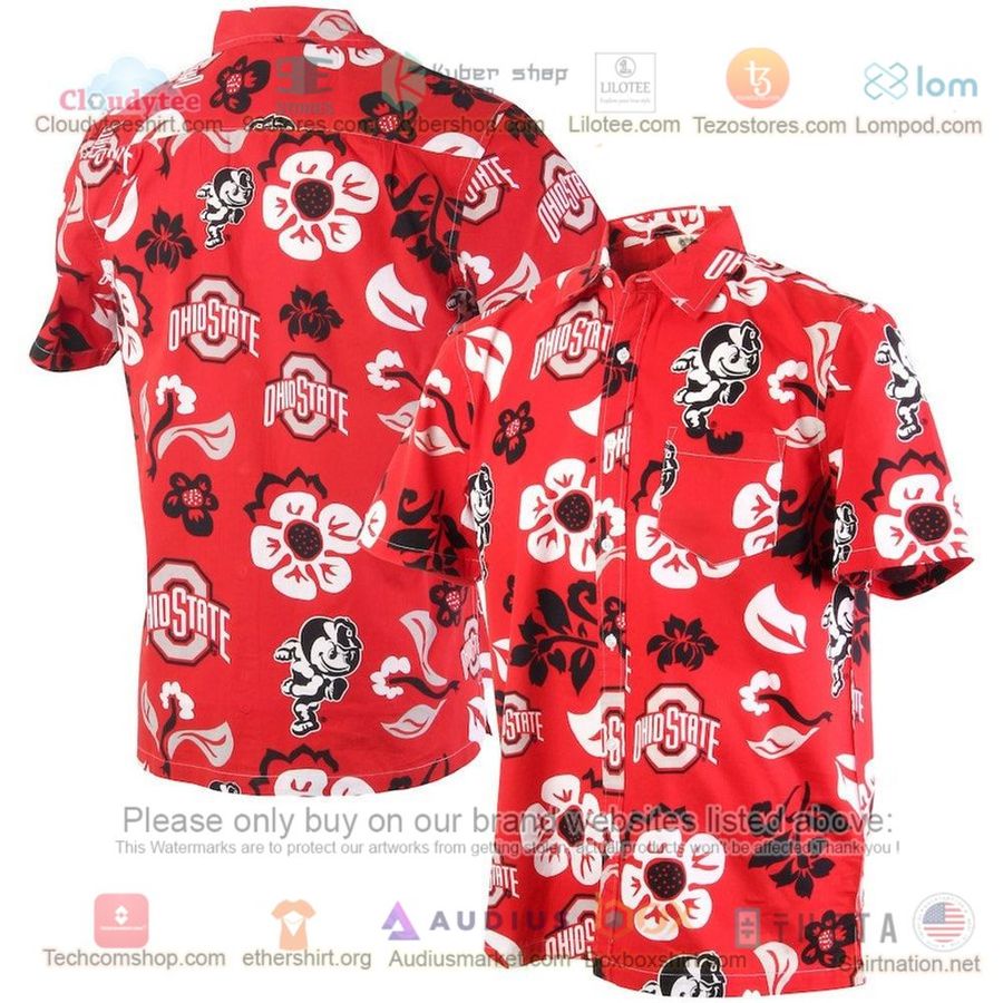 Ohio State Buckeyes Scarlet Floral Button-Up Hawaiian Shirt – LIMITED EDITION
