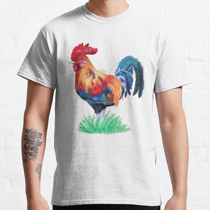 Oil Pastel Rooster Classic T-Shirt