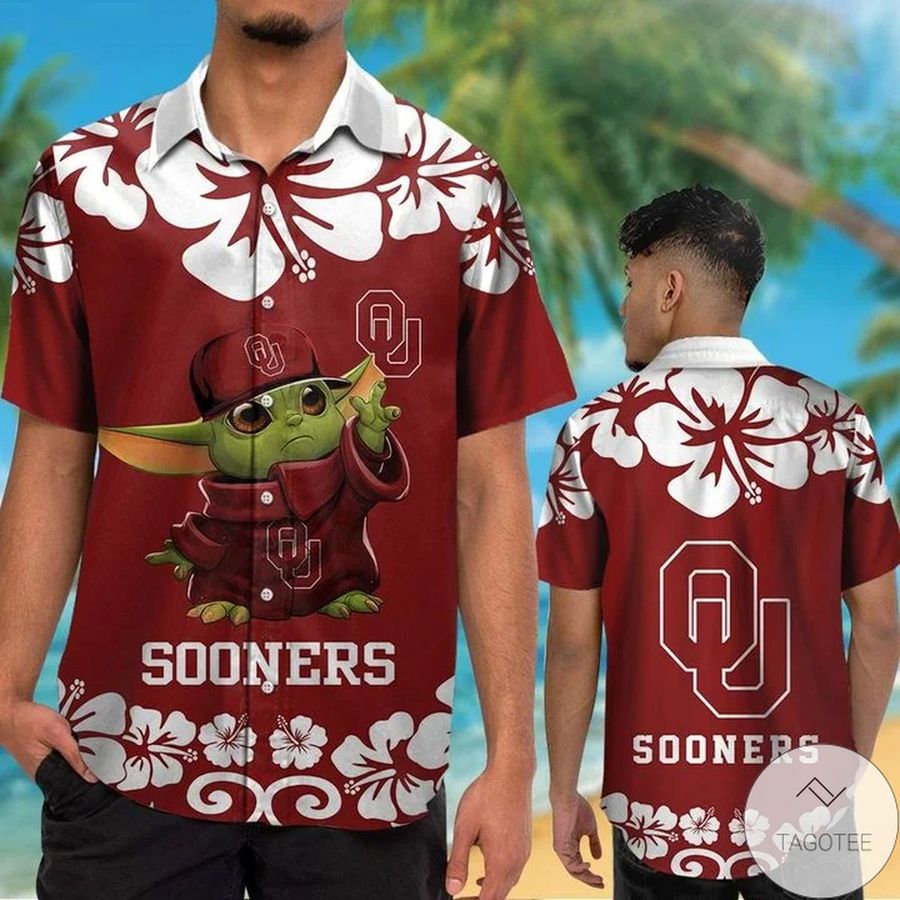 Oklahoma Sooners Baby Yoda Hawaiian Shirt