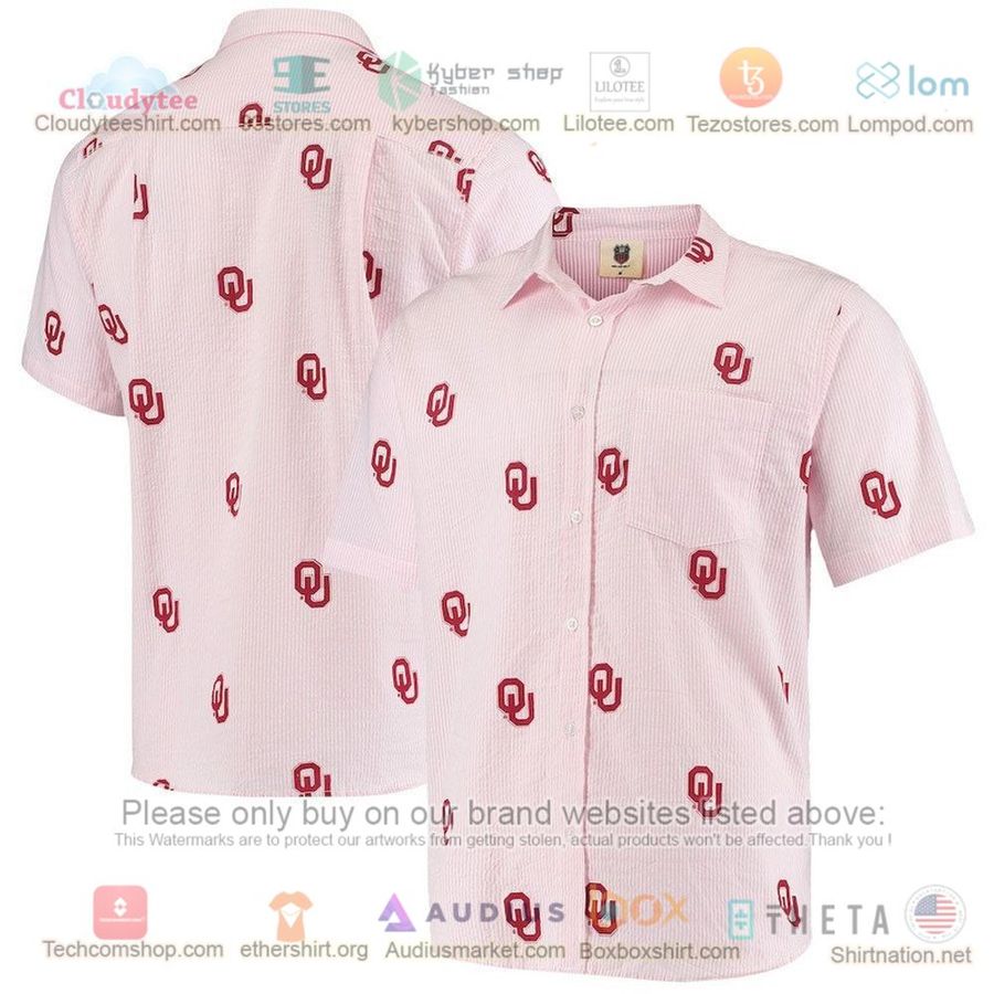 Oklahoma Sooners Pink Button-Up Seersucker Hawaiian Shirt – LIMITED EDITION