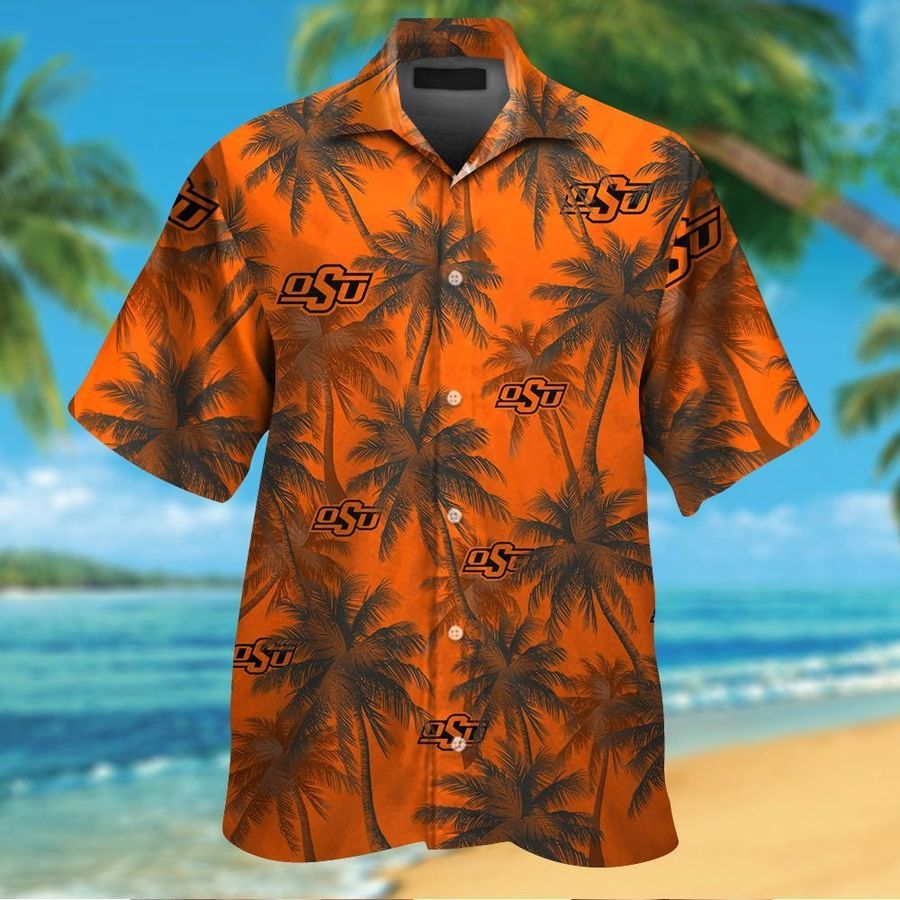 Oklahoma State Cowboys Short Sleeve Button Up Tropical Aloha Hawaiian Shirts For Men Women