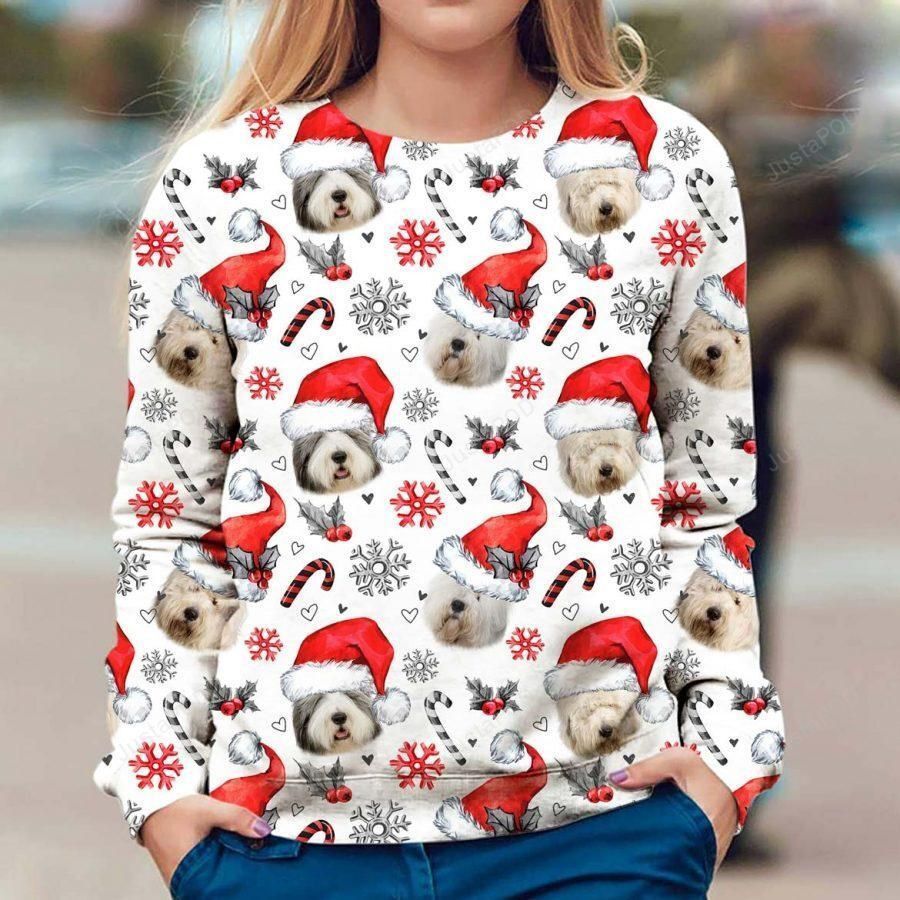 Old English Sheepdog Ugly Christmas Sweater All Over Print Sweatshirt