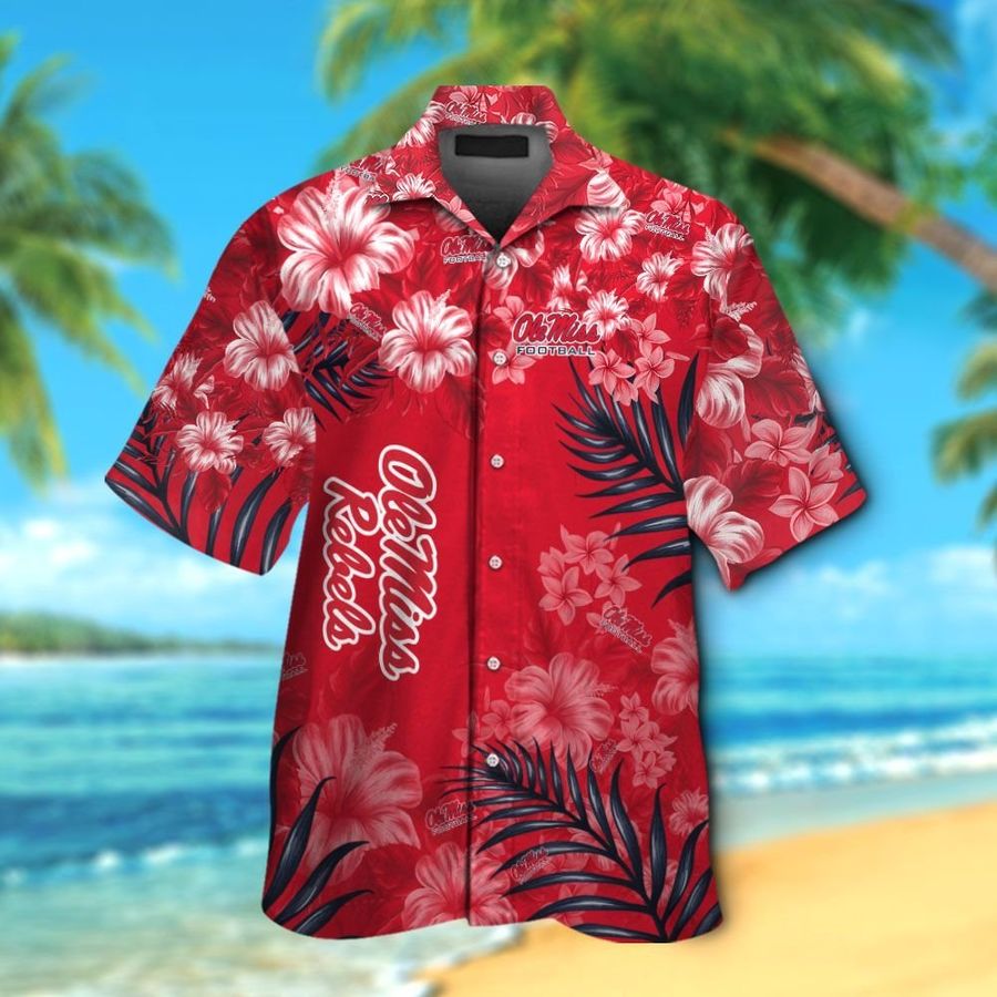 Ole Miss Rebels Short Sleeve Button Up Tropical Aloha Hawaiian Shirts ...