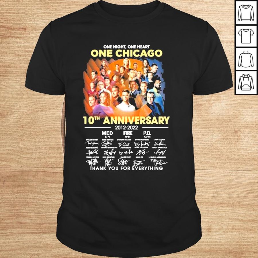 One night one heart one chicago 10 th anniversary 2012 2022 thank you for the memories shirt