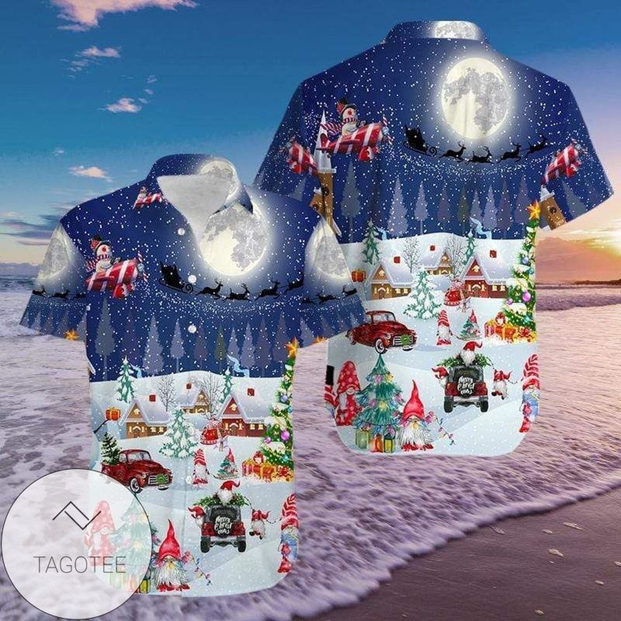 Order Amazing Christmas Night Sky Gnomes Hawaiian Aloha Shirts