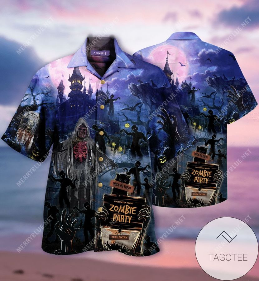 Order Amazing Zombies Party Unisex Authentic Hawaiian Shirt 2022