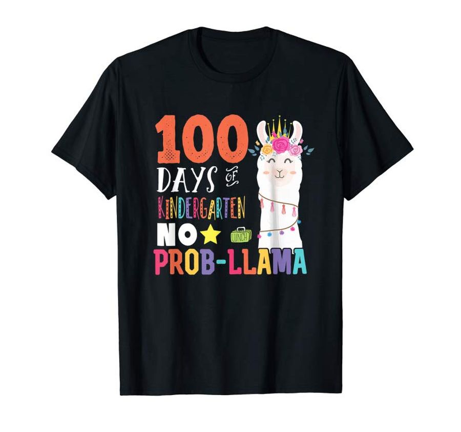 Order Happy 100 Days Of Kindergarten No Probllama Llama T Shirt