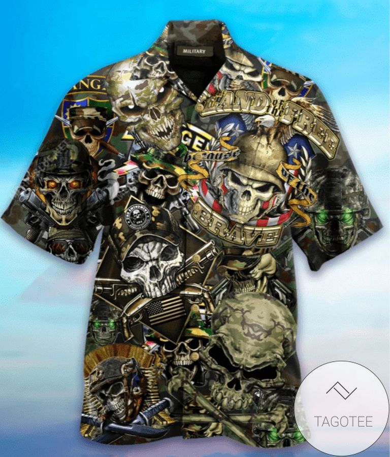 Order Skull Land Of The Free Unisex Hawaiian Aloha Shirts V