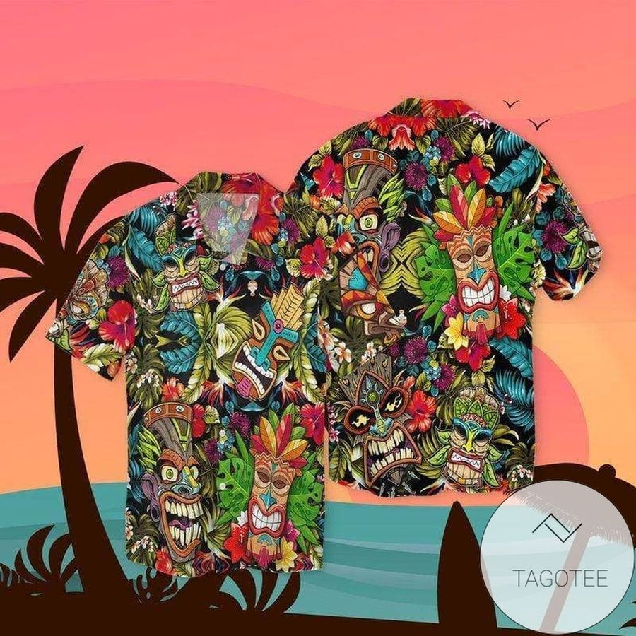 Order Tiki Tiki Colorful Art Hawaiian Aloha Shirts