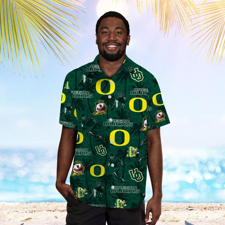 Oregon Ducks Custom Name Coconut Short Sleeve Button Up Tropical Aloha Hawaiian Shirts For Men Women University Of Oregon