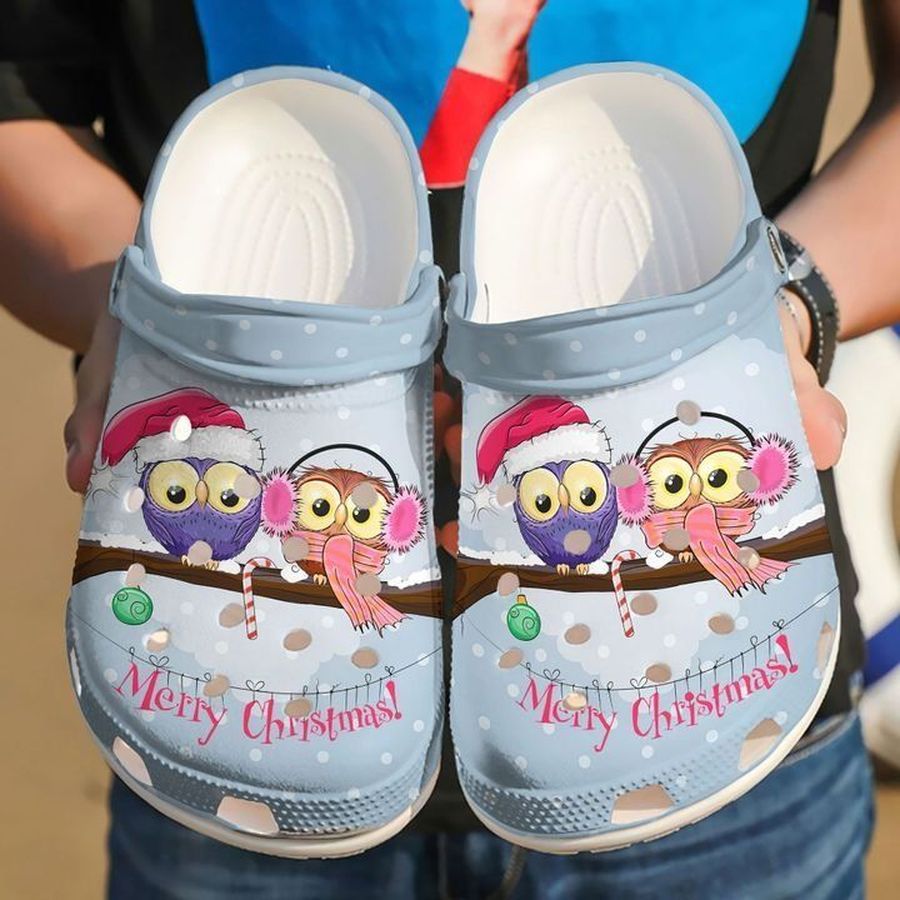 Owl Merry Christmas Sku 1735 Crocs Clog Shoes