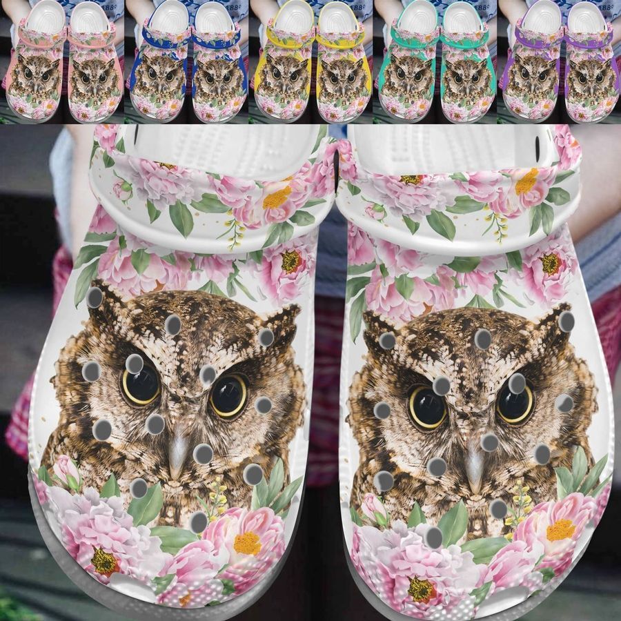 Owl Personalize Clog Custom Crocs Fashionstyle Comfortable For Women Men Kid Print 3D Whitesole Beautiful Owl