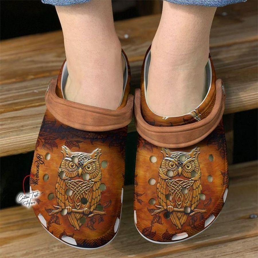 Owl Personalized Leather Sku 1750 Crocs Clog Shoes