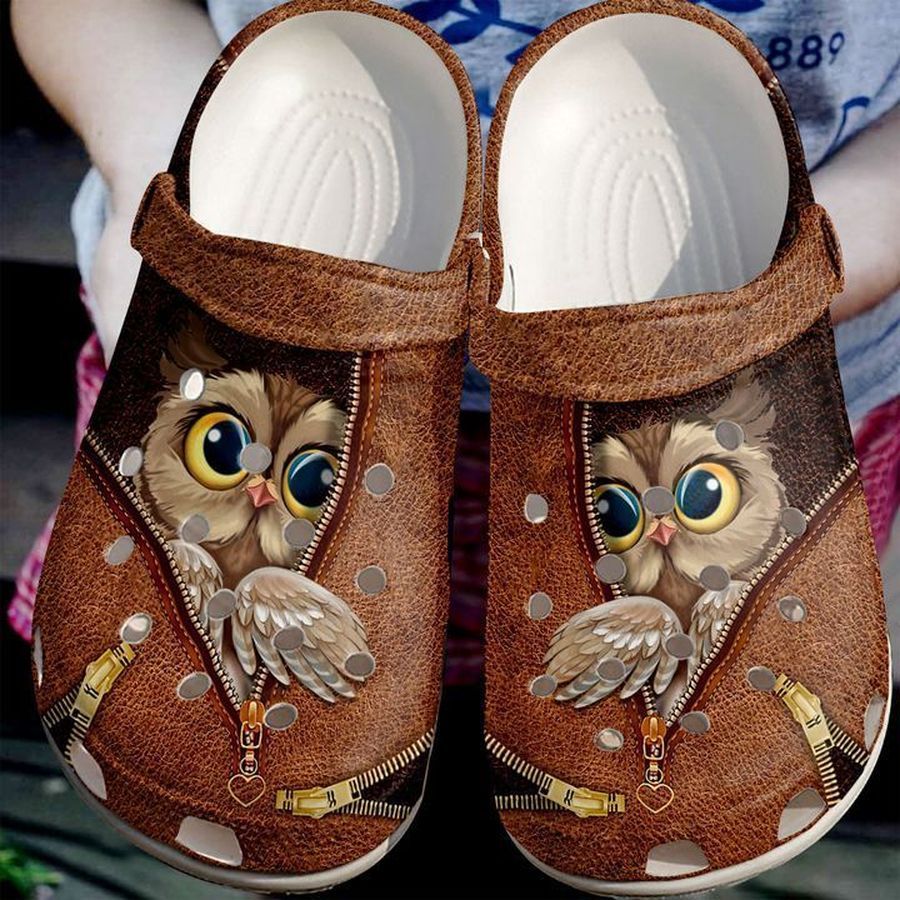 Owl Zipper Sku 1763 Crocs Clog Shoes