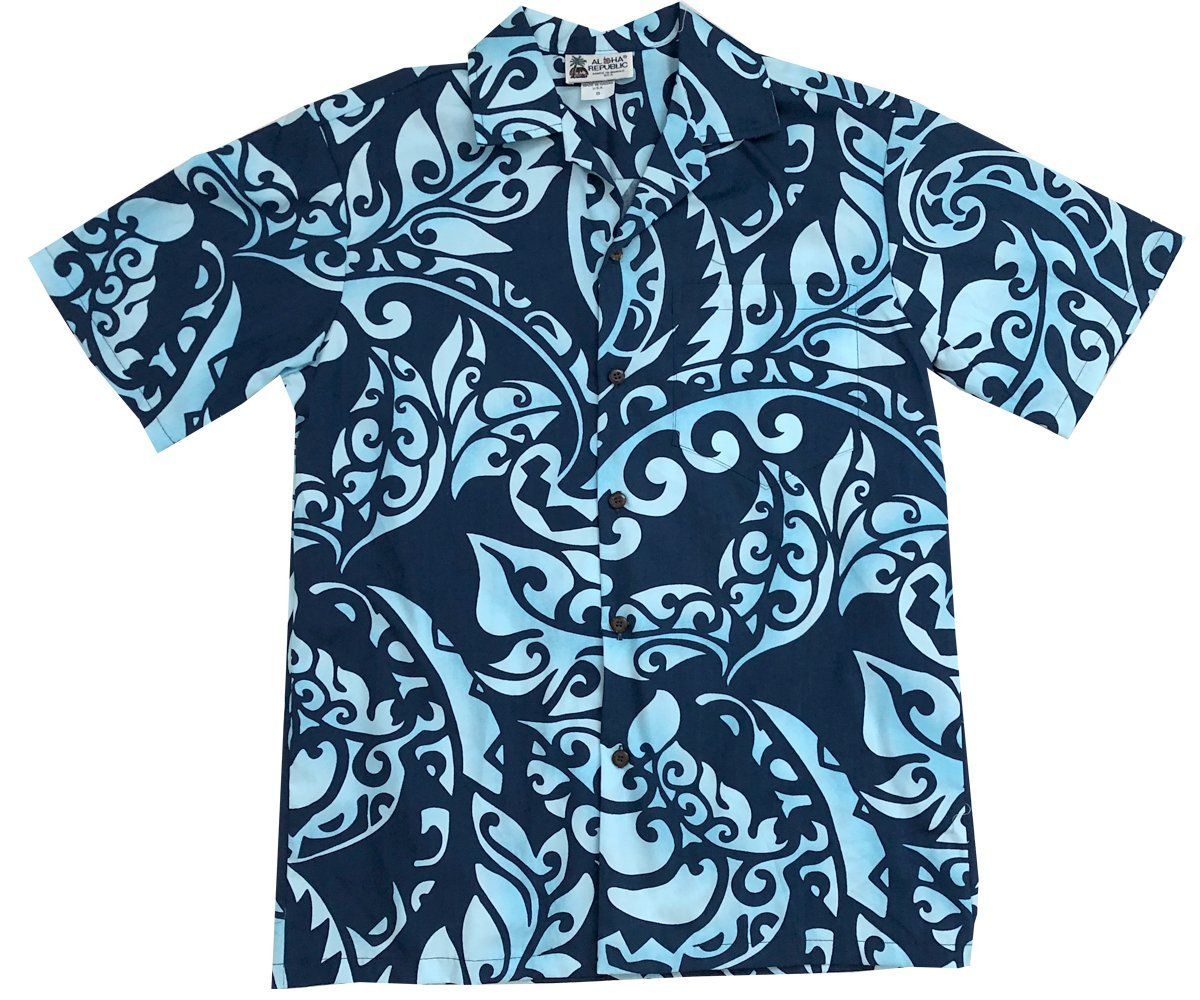 Pacific Defender Navy Hawaiian Shirt