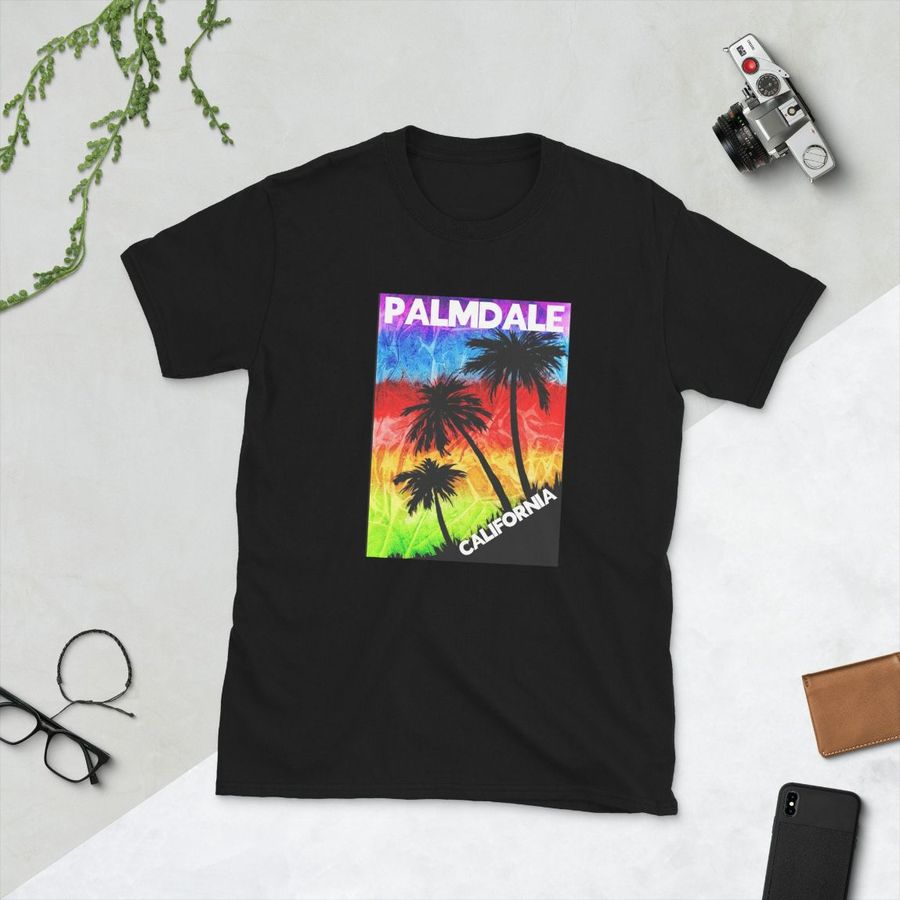 Palmdale California Cool color Palm Tree T-Shirt