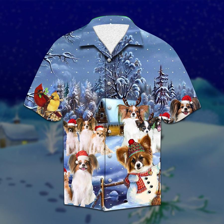 Papillon Christmas Hawaiian Shirt Pre12551, Hawaiian shirt, beach shorts, One-Piece Swimsuit, Polo shirt, Personalized shirt, funny shirts