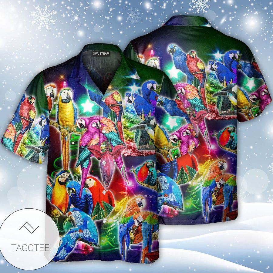Parrot Tropical Merry Christmas Hawaiian Shirt