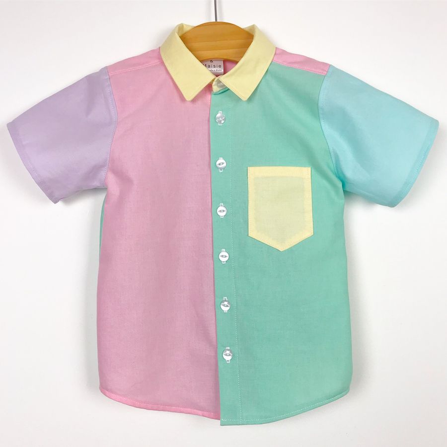 Pastel shirt  multicoloured  rainbow  smart casual